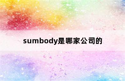 sumbody是哪家公司的